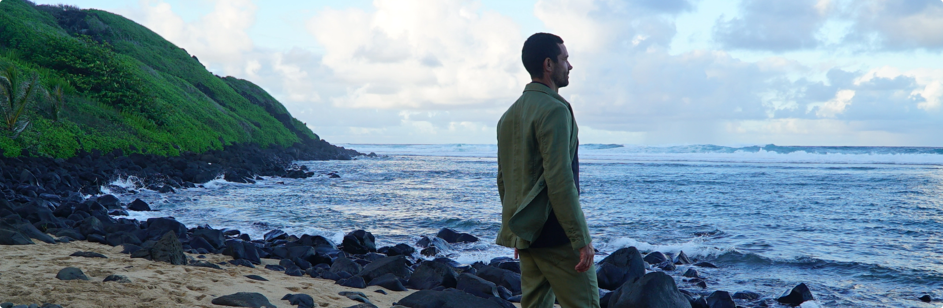 Person on coastal cliff