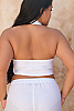 Linen Crop Top White Back