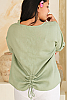Linen Pullover Sage Green Back