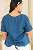 Linen Pullover Indigo Blue Back