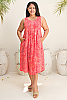 Novita Linen Dress Floral Pink Front