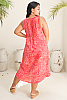 Novita Linen Dress Floral Pink Back 2