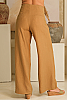 High Waist Linen Flood Pant Tobacco Back