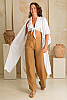 High Waist Linen Flood Pant Tobacco Full