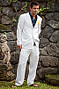 Mens Custom Linen Full Suit Beach Weddings & Grooms White 2