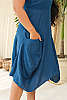 Catalina Linen Dress Indigo Blue Pocket