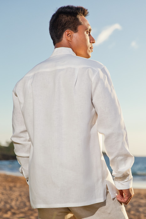 Ceylon Shirt - Mens White Linen Beach Wedding Shirt