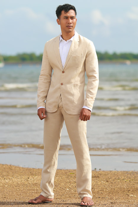 Men S Custom Natural Tan Linen Suit Beach Weddings Grooms