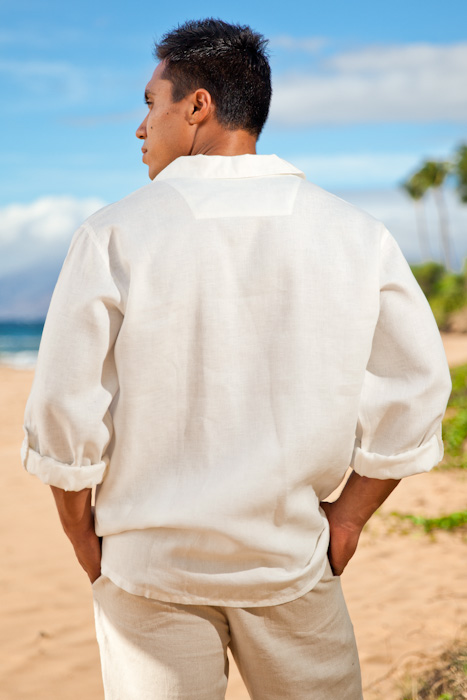 Men's Linen Pullover Long Sleeve Shirt - Island Importer