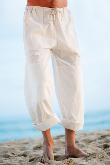mens cotton capri loose fit white yoga pants