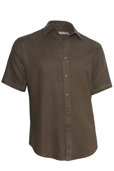 Men's Linen Earth Brown Eco-Friendly Shirt - Island Importer