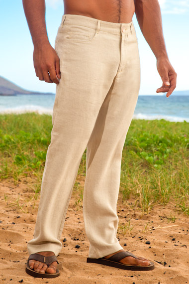 Buy Beige Mid Rise Linen Coord Pants for Men