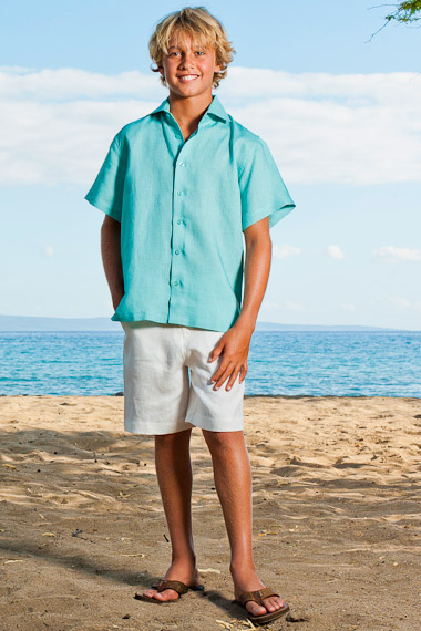 Boy's Linen Casual Maui Shorts - Island Importer