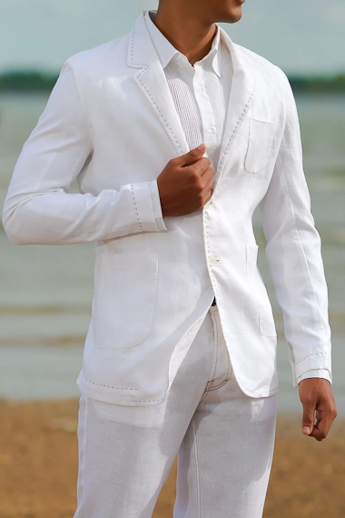 beach wedding look for men